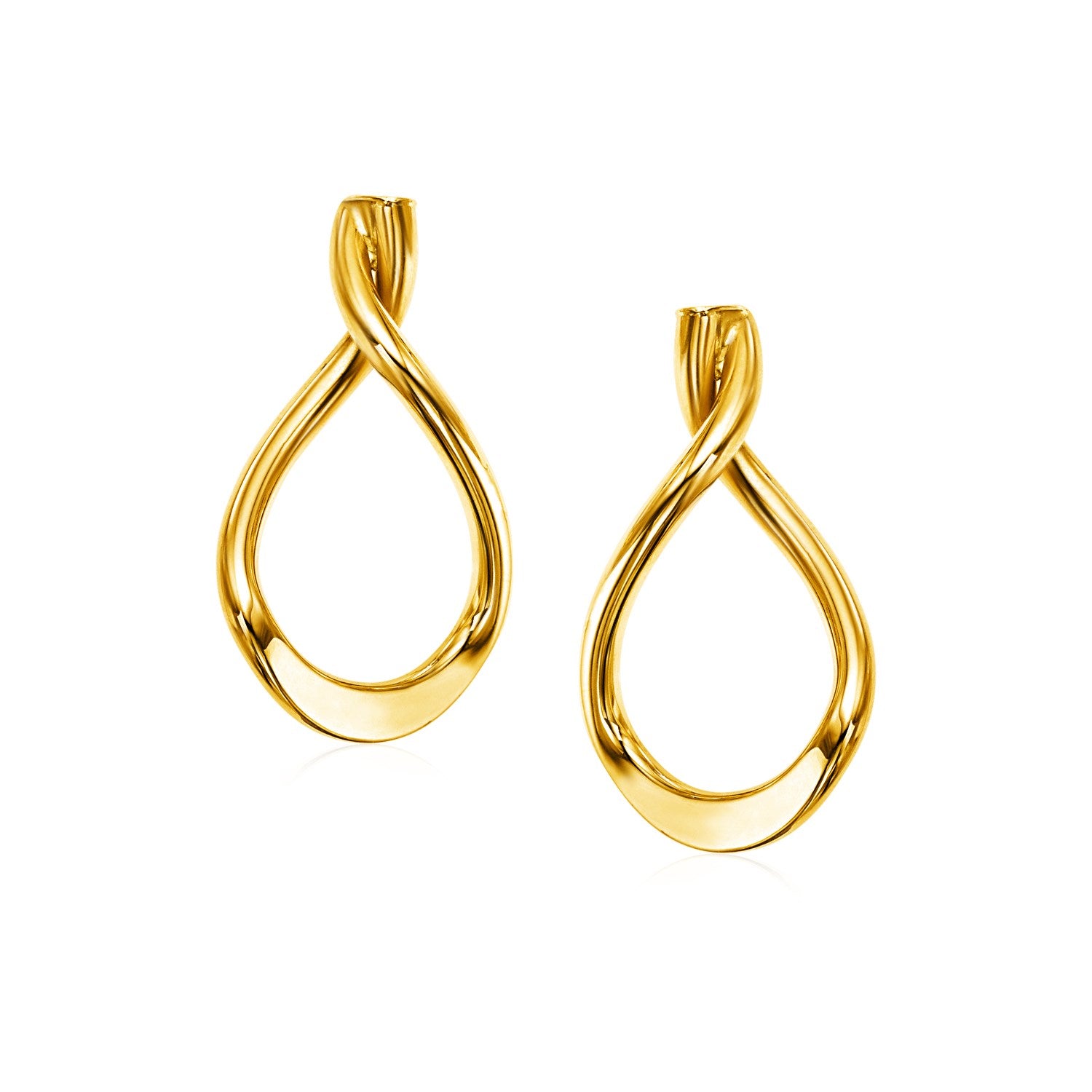 14k Yellow Gold Polished Tear Drop Earrings-Teresa&#39;s Fashionista LLC