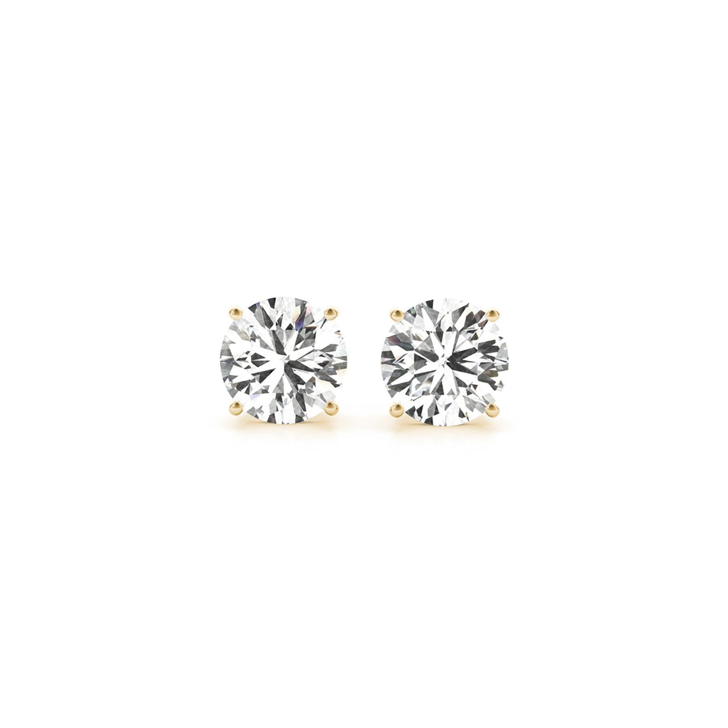 2 cttw Certified IGI Lab Grown Round Diamond Stud Earrings 14k Yellow Gold (G/VS2)-Teresa&#39;s Fashionista LLC