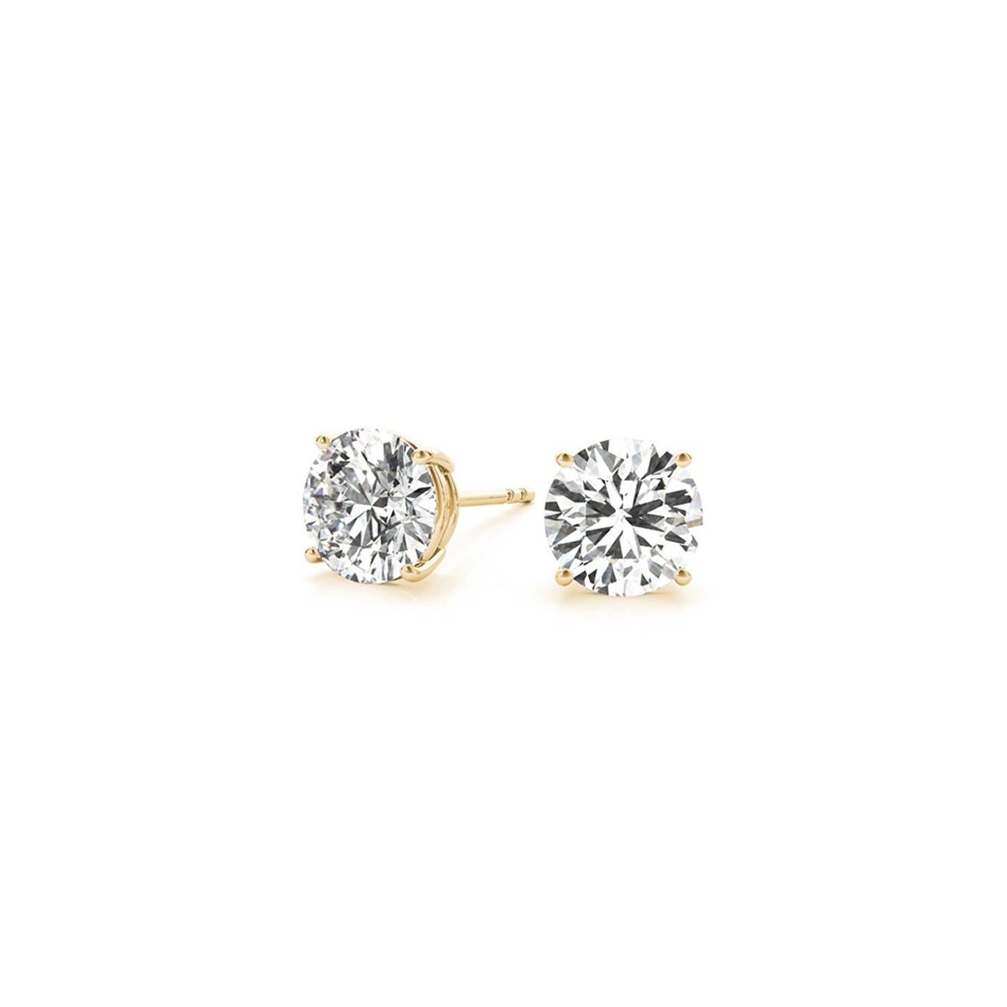 2 cttw Certified IGI Lab Grown Round Diamond Stud Earrings 14k Yellow Gold (G/VS2)-Teresa&#39;s Fashionista LLC