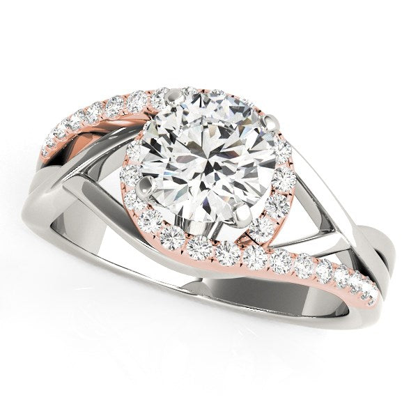 14k White And Rose Gold Bypass Diamond Engagement Ring (1 1/4 cttw)-Teresa&#39;s Fashionista LLC