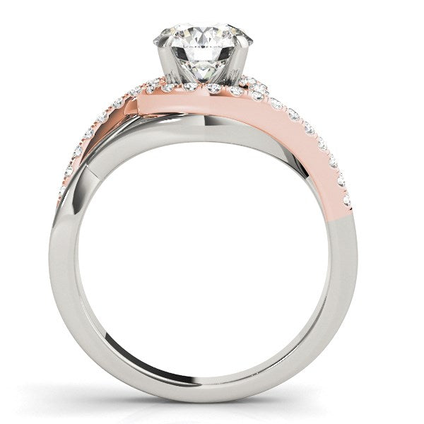 14k White And Rose Gold Bypass Diamond Engagement Ring (1 1/4 cttw)-Teresa&#39;s Fashionista LLC