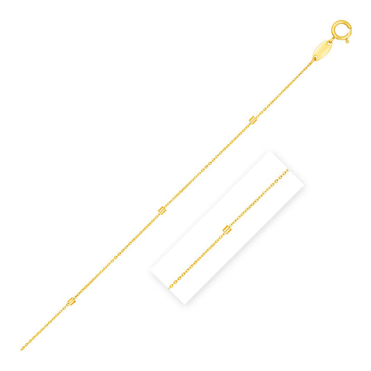 Bead Links Pendant Chain in 14k Yellow Gold (1.5mm) - Teresa's Fashionista LLC