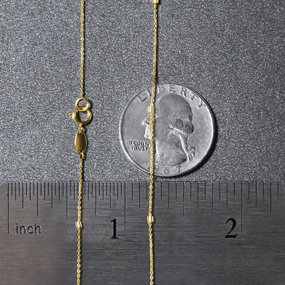 Bead Links Pendant Chain in 14k Yellow Gold (1.5mm)-Teresa&#39;s Fashionista LLC