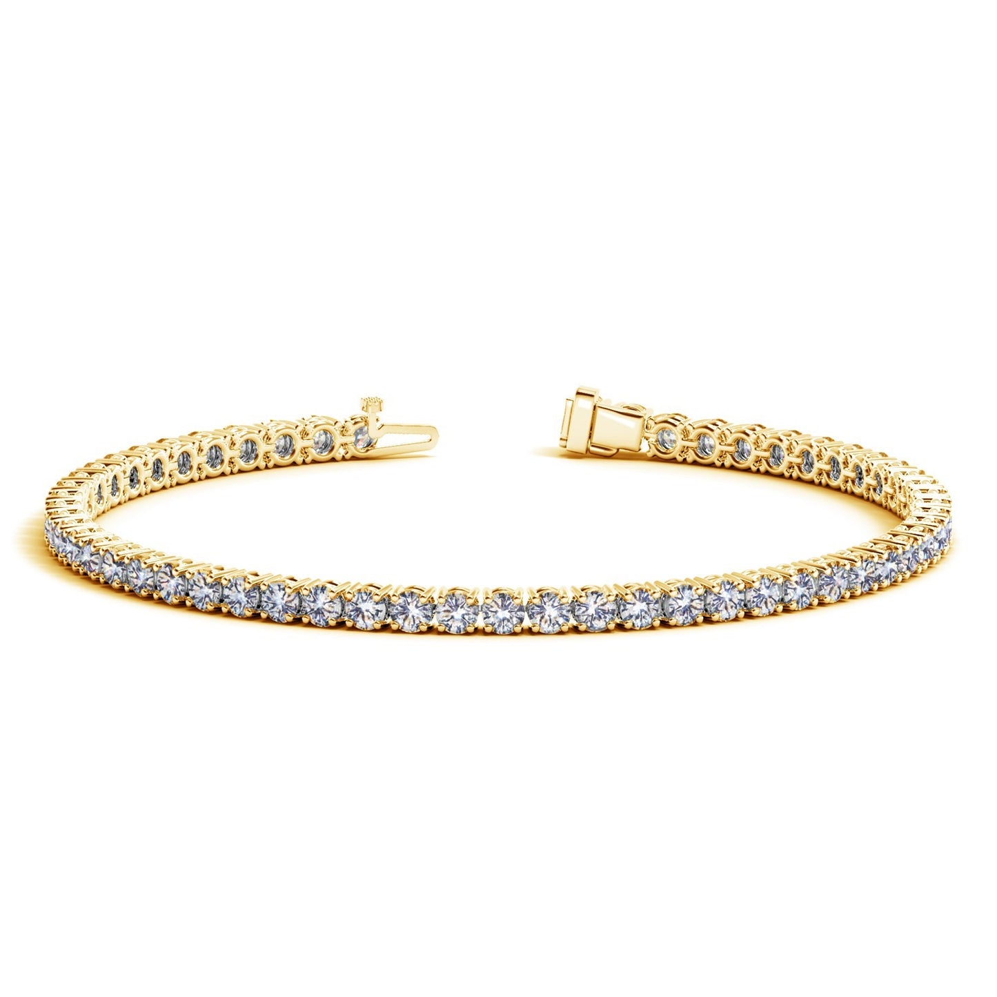 Lab Grown Round Diamond Tennis Bracelet in 14k Yellow Gold (5 cctw F/G VS2/SI1)-Teresa&#39;s Fashionista LLC