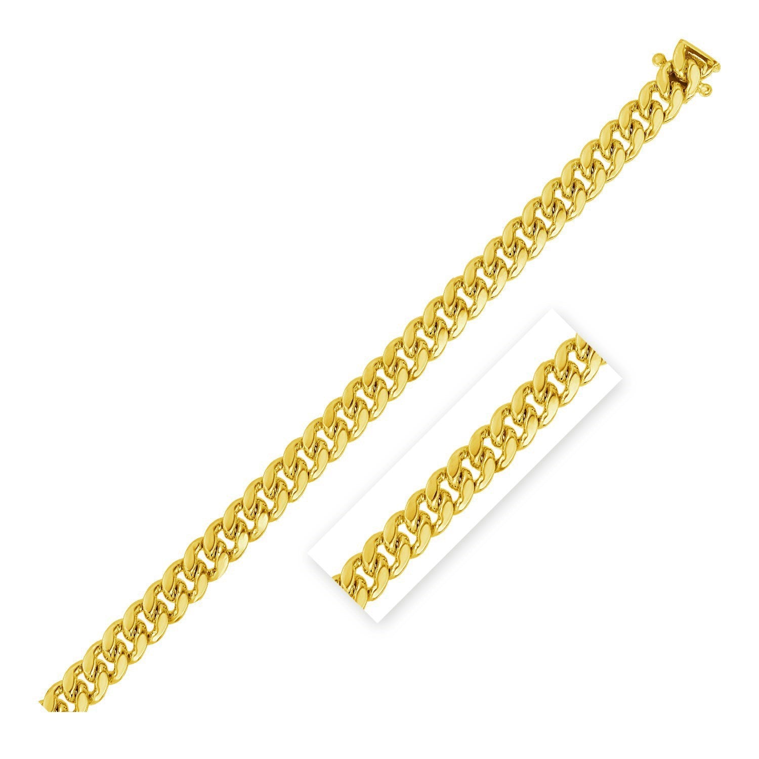 3.9mm 10k Yellow Gold Classic Miami Cuban Solid Chain-Teresa&#39;s Fashionista LLC