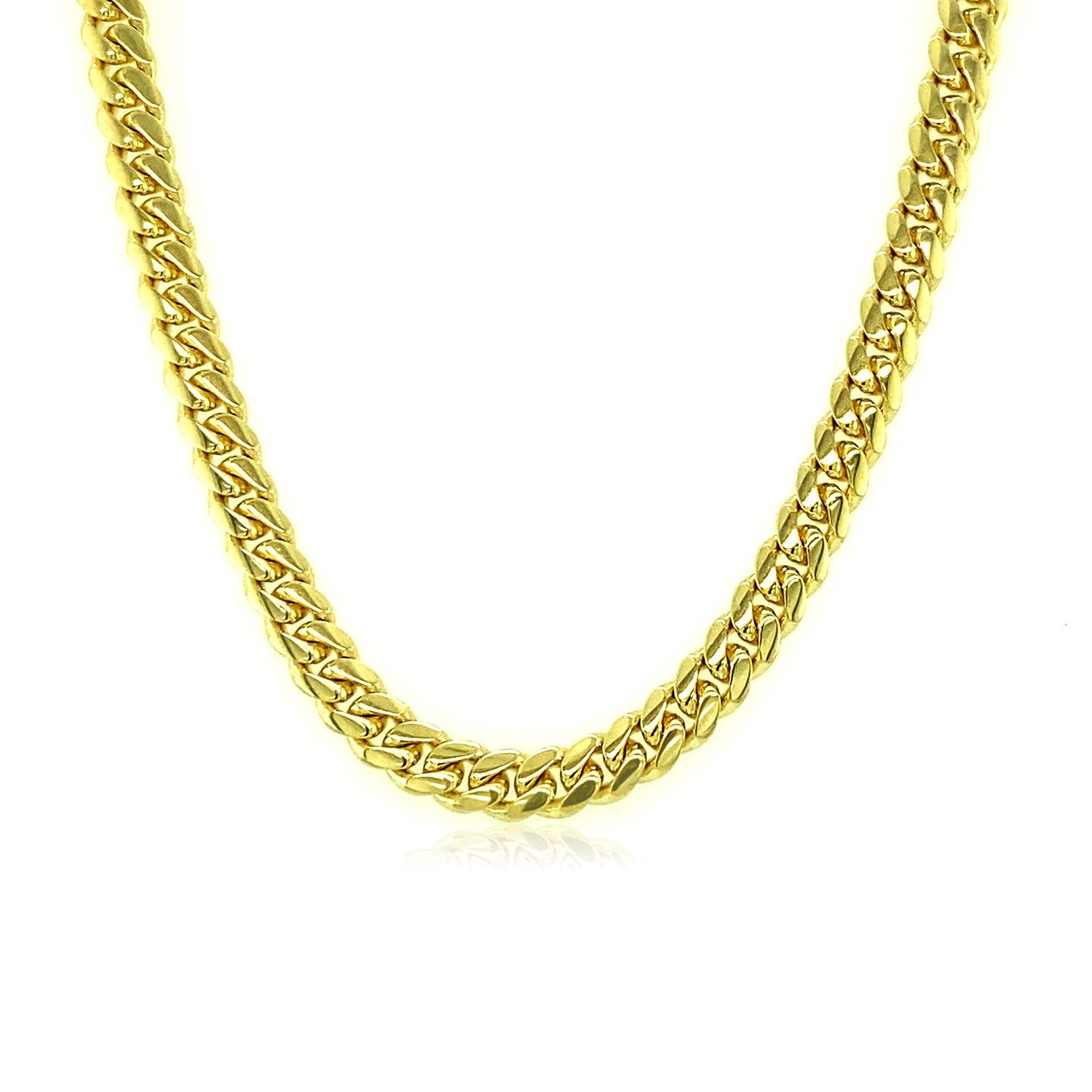 3.9mm 10k Yellow Gold Classic Miami Cuban Solid Chain-Teresa&#39;s Fashionista LLC