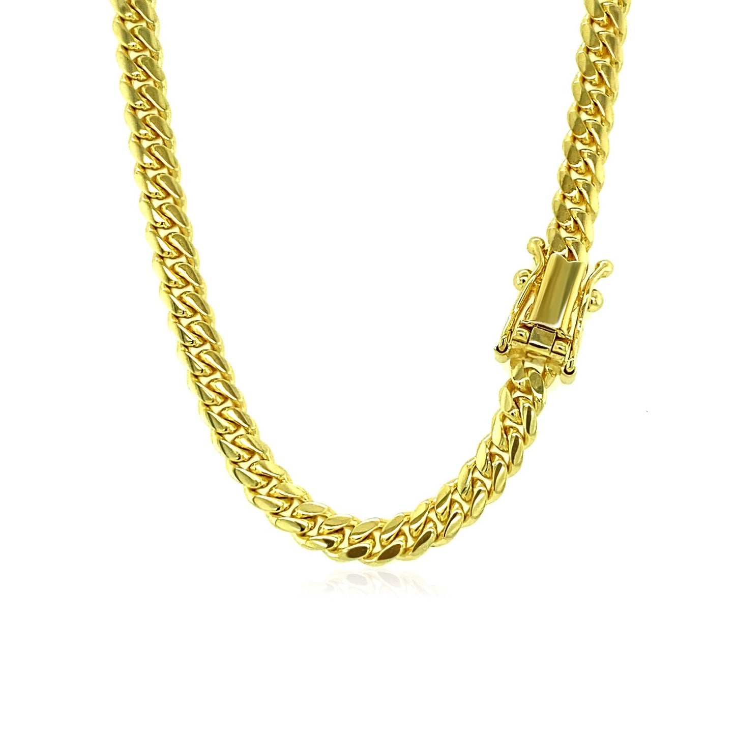 3.9mm 10k Yellow Gold Classic Miami Cuban Solid Chain-Teresa&#39;s Fashionista LLC