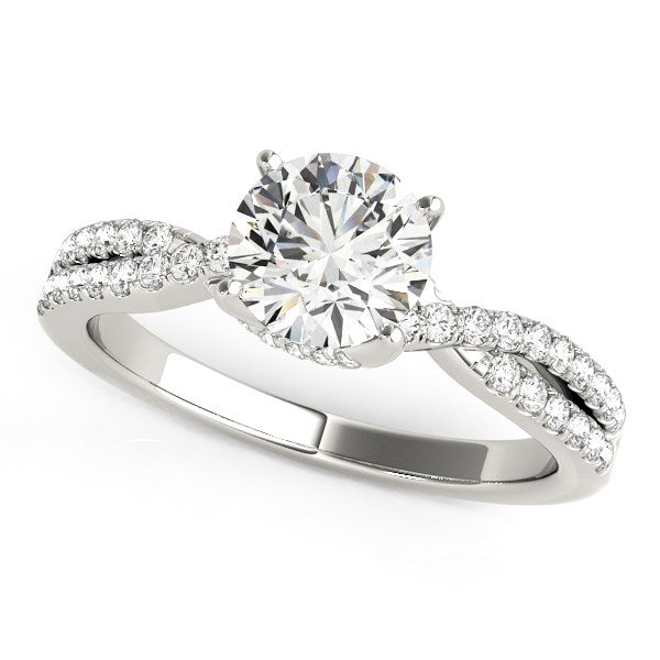 14k White Gold Fancy Prong Split Shank Diamond Engagement Ring (1 1/4 cttw)-Teresa&#39;s Fashionista LLC