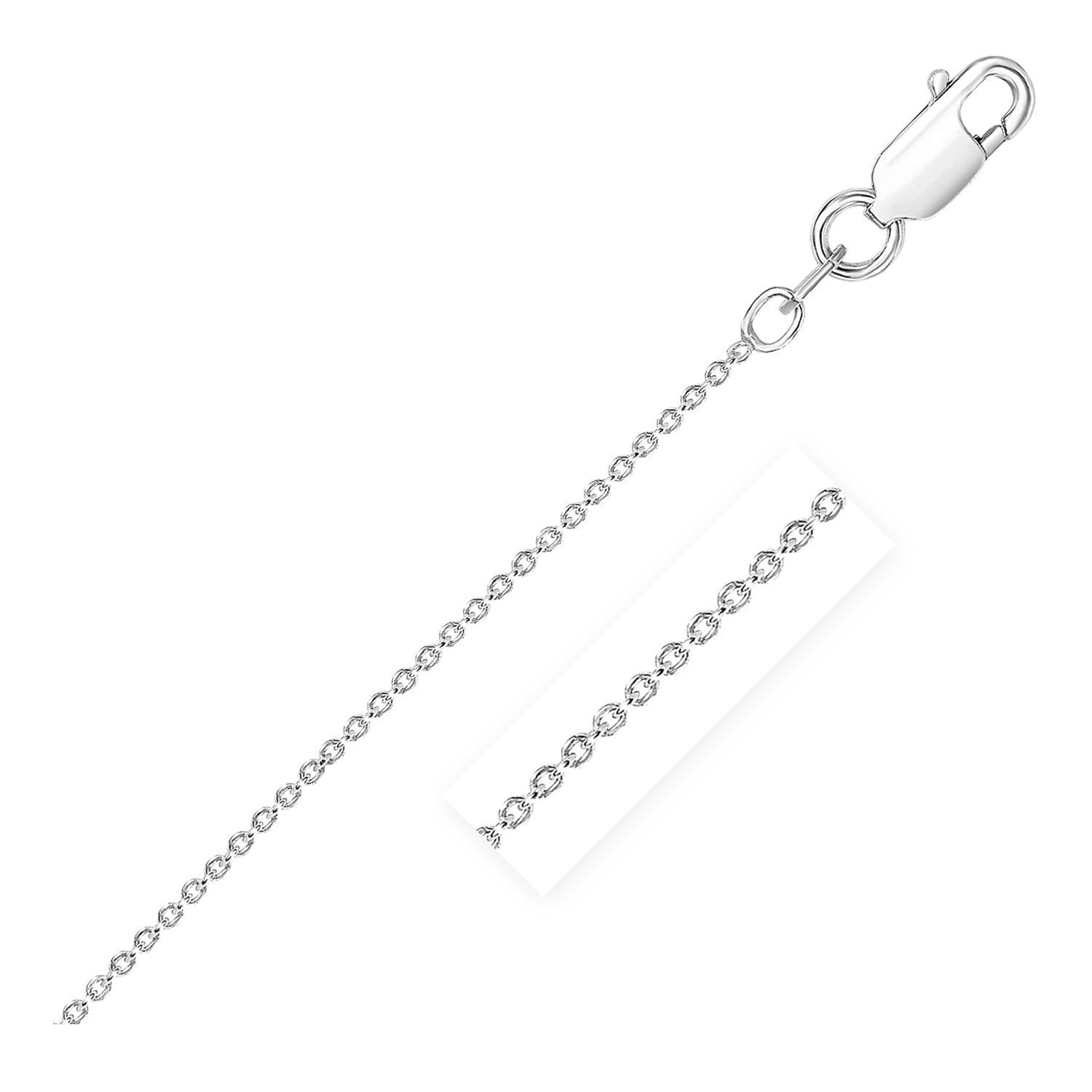 Sterling Silver Rhodium Plated Round Cable Chain 2.6 mm-Teresa&#39;s Fashionista LLC