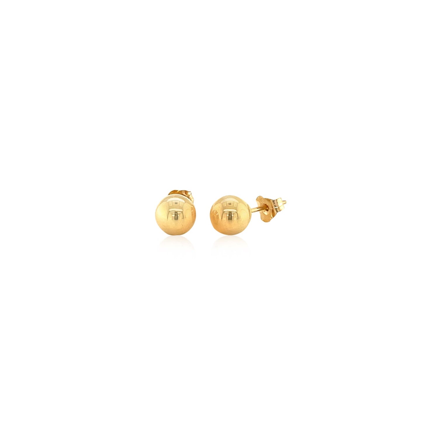 14k Yellow Gold Round Stud Earrings (6.0 mm)-Teresa&#39;s Fashionista LLC