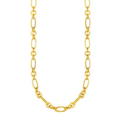 14k Yellow Gold Twisted and Polished Link Necklace-Teresa&#39;s Fashionista LLC