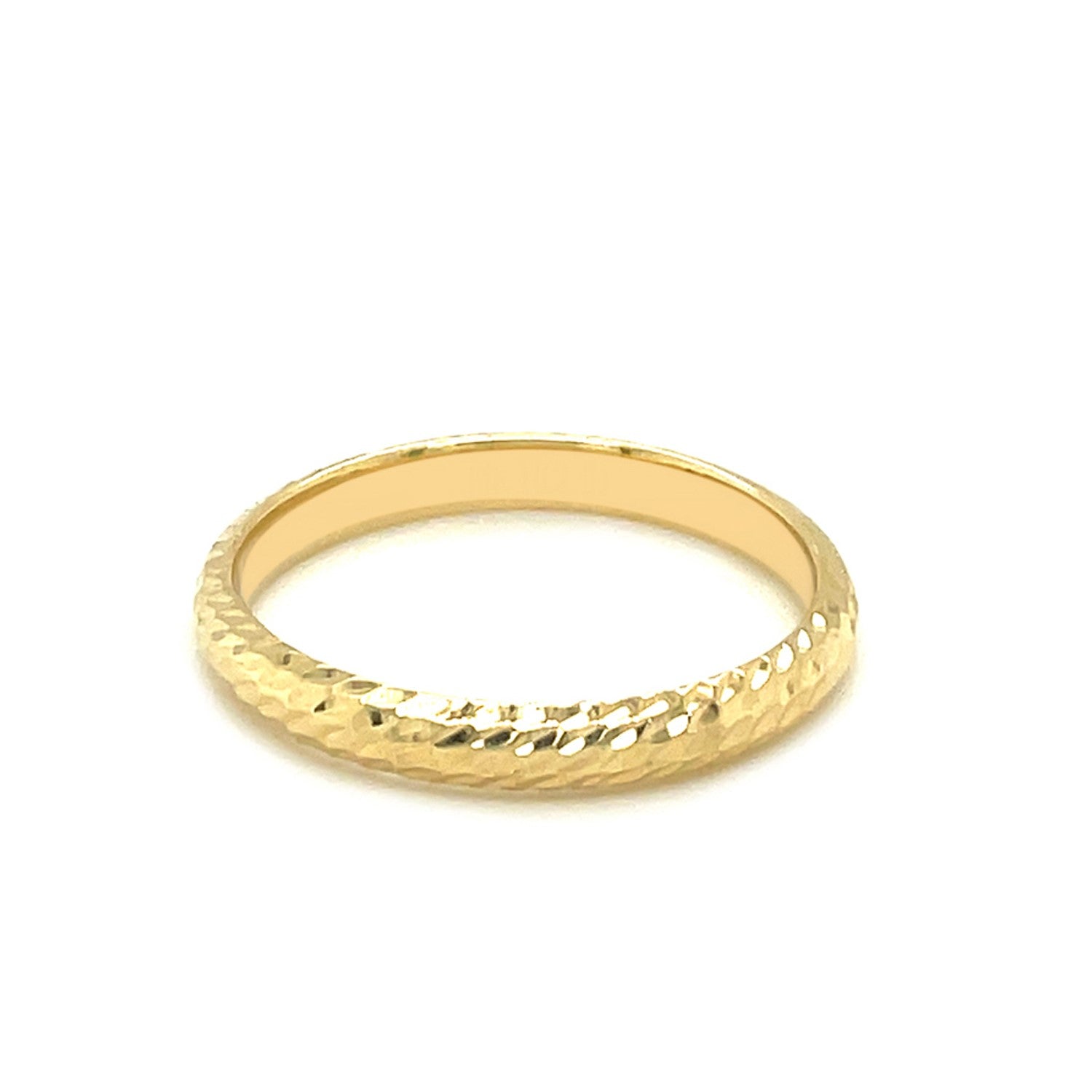 14k Yellow Gold Textured Comfort Fit Wedding Band-Teresa&#39;s Fashionista LLC