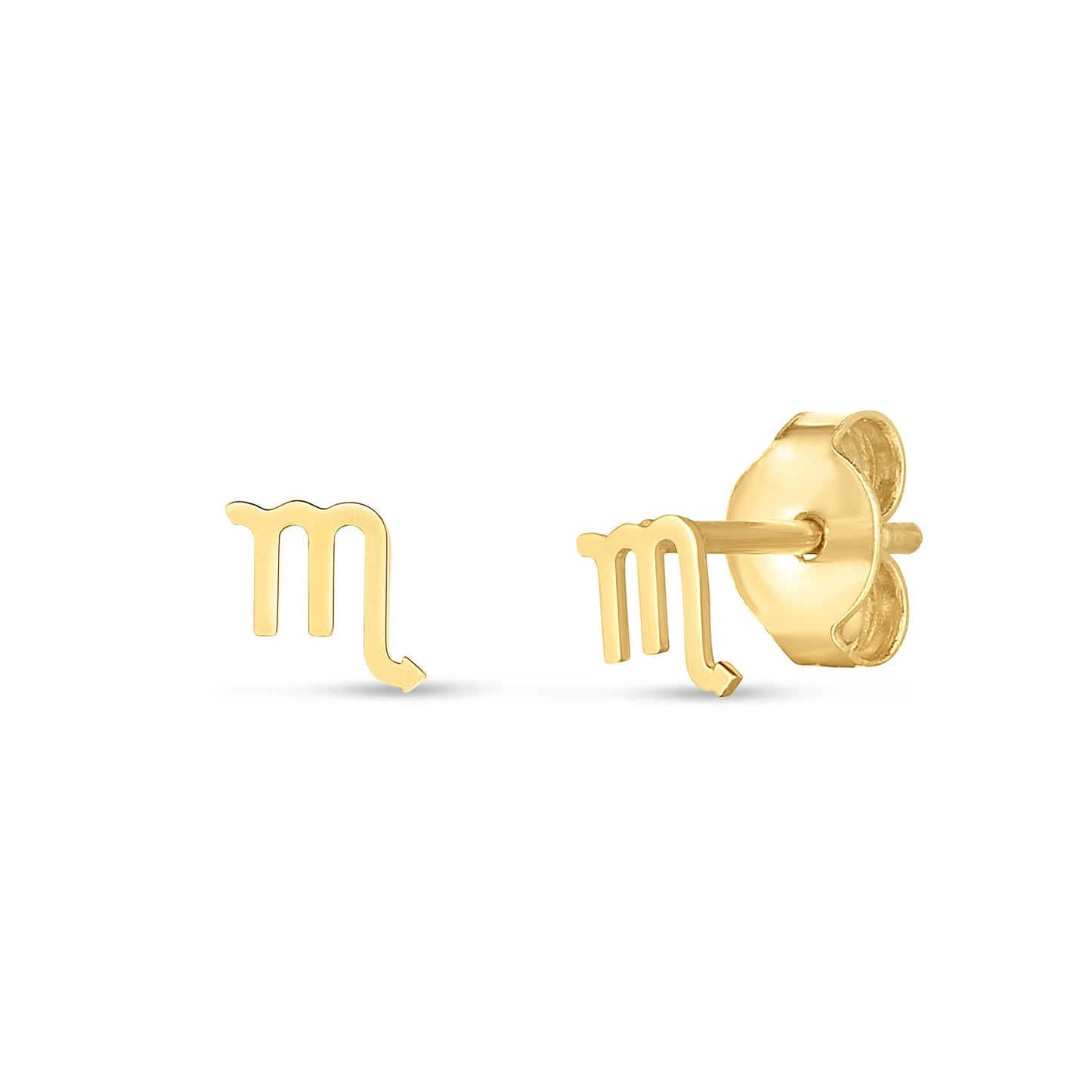 14k Yellow Gold Scorpio Stud Earrings-Teresa&#39;s Fashionista LLC