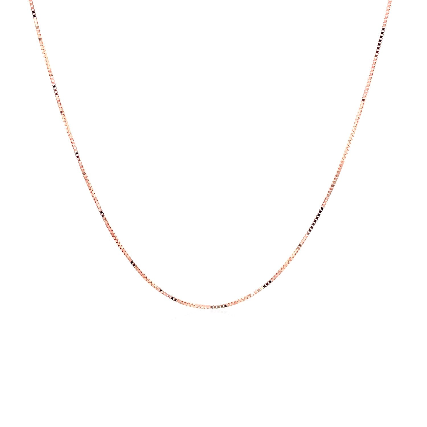 14k Rose Gold Classic Box Chain 0.4mm-Teresa&#39;s Fashionista LLC