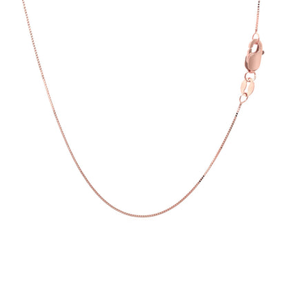 14k Rose Gold Classic Box Chain 0.4mm-Teresa&#39;s Fashionista LLC