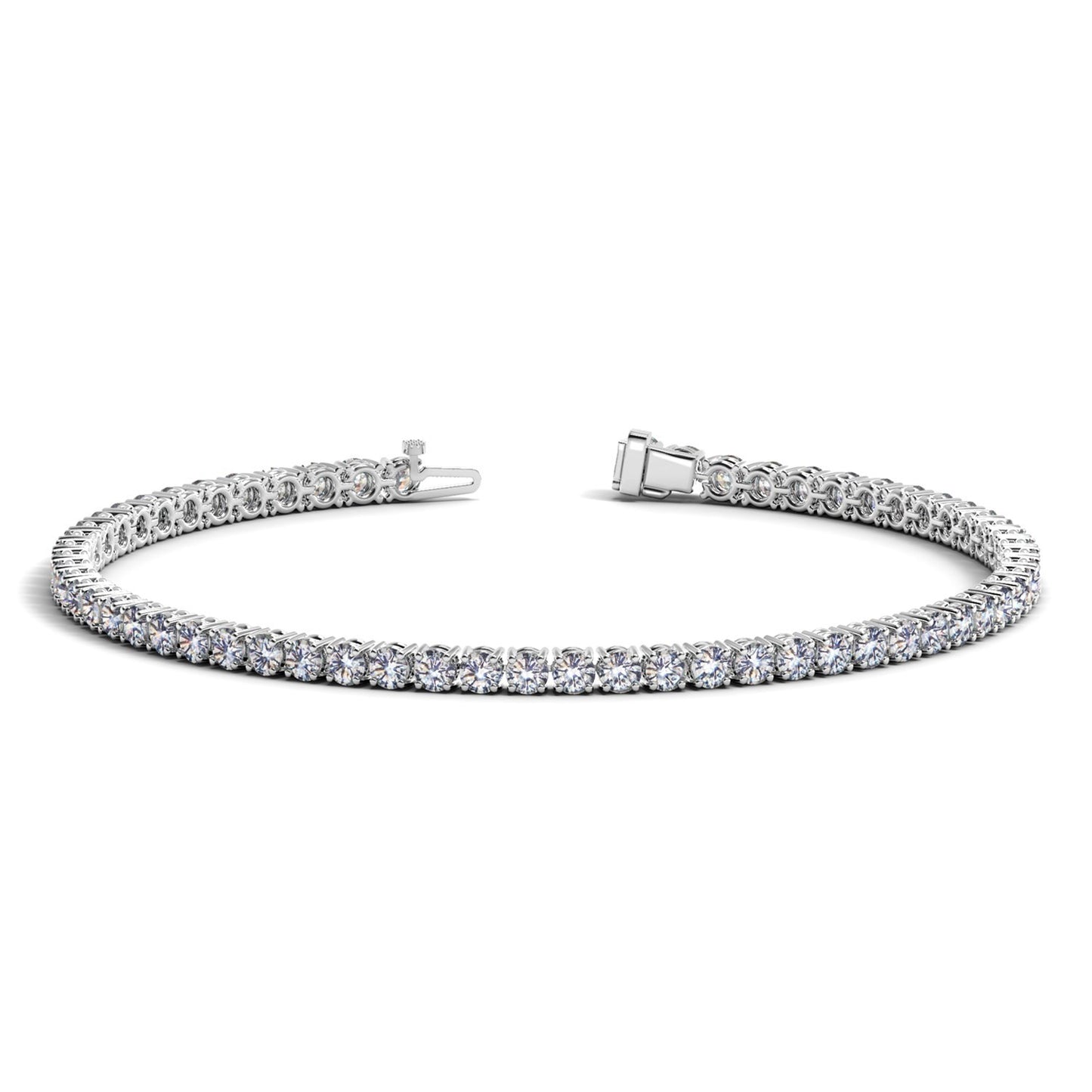 Lab Grown Round Diamond Tennis Bracelet in 14k White Gold (4 cctw F/G VS2/SI1)-Teresa&#39;s Fashionista LLC