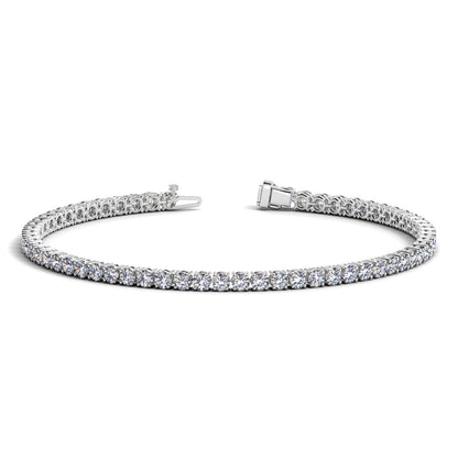 Lab Grown Round Diamond Tennis Bracelet in 14k White Gold (4 cctw F/G VS2/SI1)-Teresa&#39;s Fashionista LLC