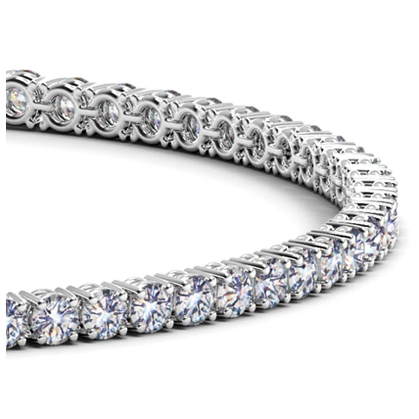 Lab Grown Round Diamond Tennis Bracelet in 14k White Gold (4 cctw F/G VS2/SI1)-Teresa&#39;s Fashionista LLC