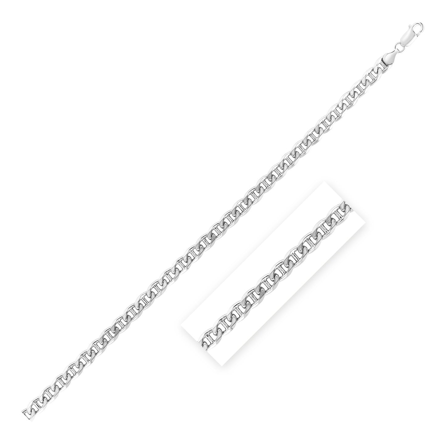 Sterling Silver Rhodium Plated Mariner Chain 6.0mm-Teresa&#39;s Fashionista LLC