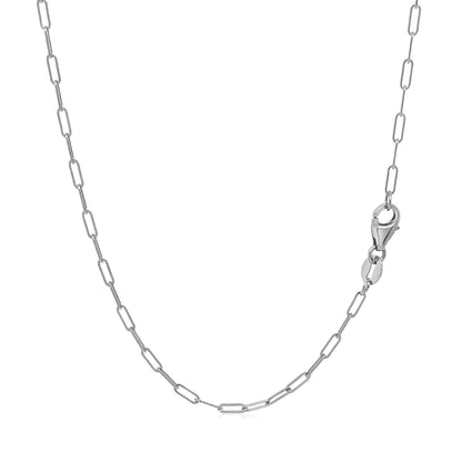 18K White Gold Fine Paperclip Chain (1.5mm)-Teresa&#39;s Fashionista LLC