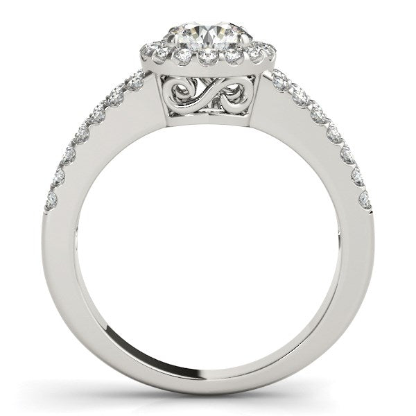 14k White Gold Round Diamond Split Shank Design Engagement Ring (7/8 cttw)-Teresa&#39;s Fashionista LLC