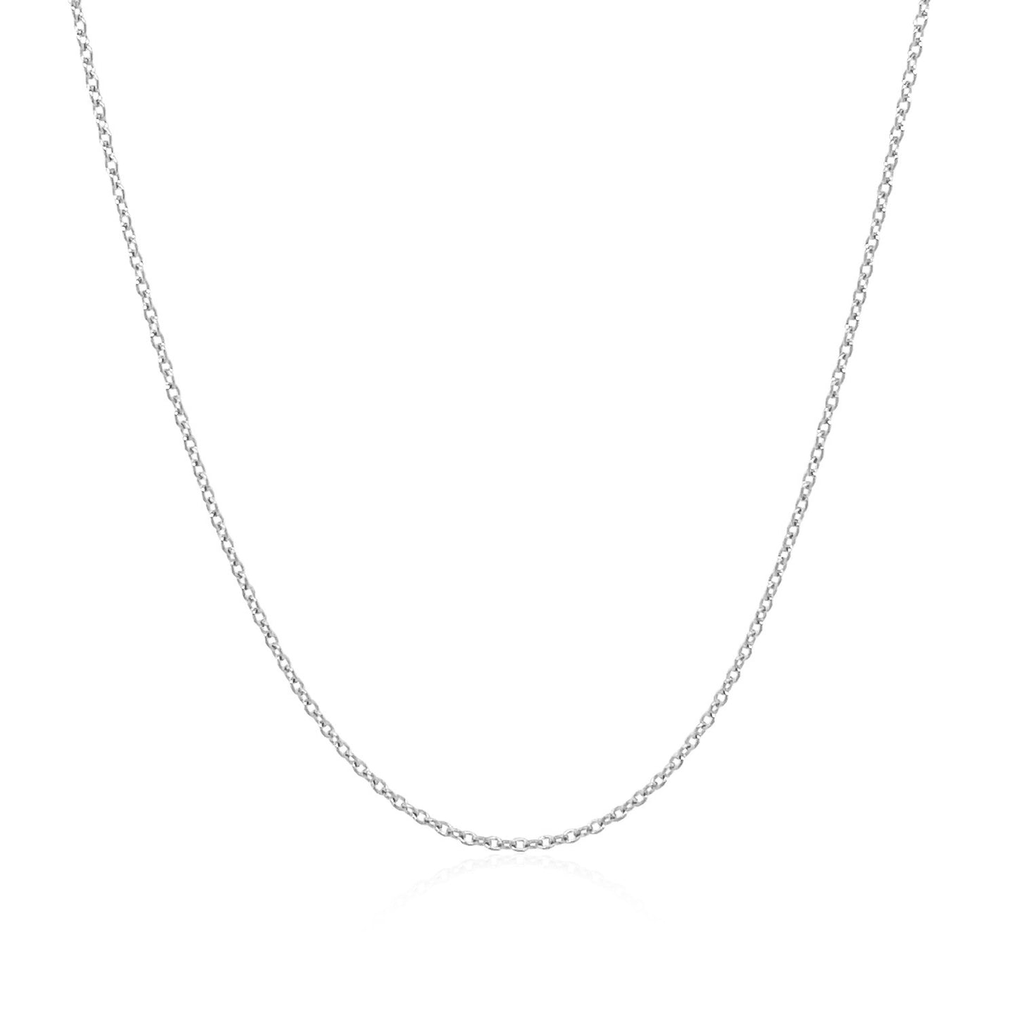 14k White Gold Oval Cable Link Chain 0.7mm-Teresa&#39;s Fashionista LLC