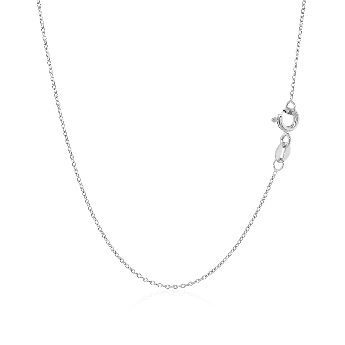 14k White Gold Oval Cable Link Chain 0.7mm-Teresa&#39;s Fashionista LLC