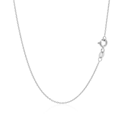 14k White Gold Oval Cable Link Chain 0.7mm-Teresa&#39;s Fashionista LLC