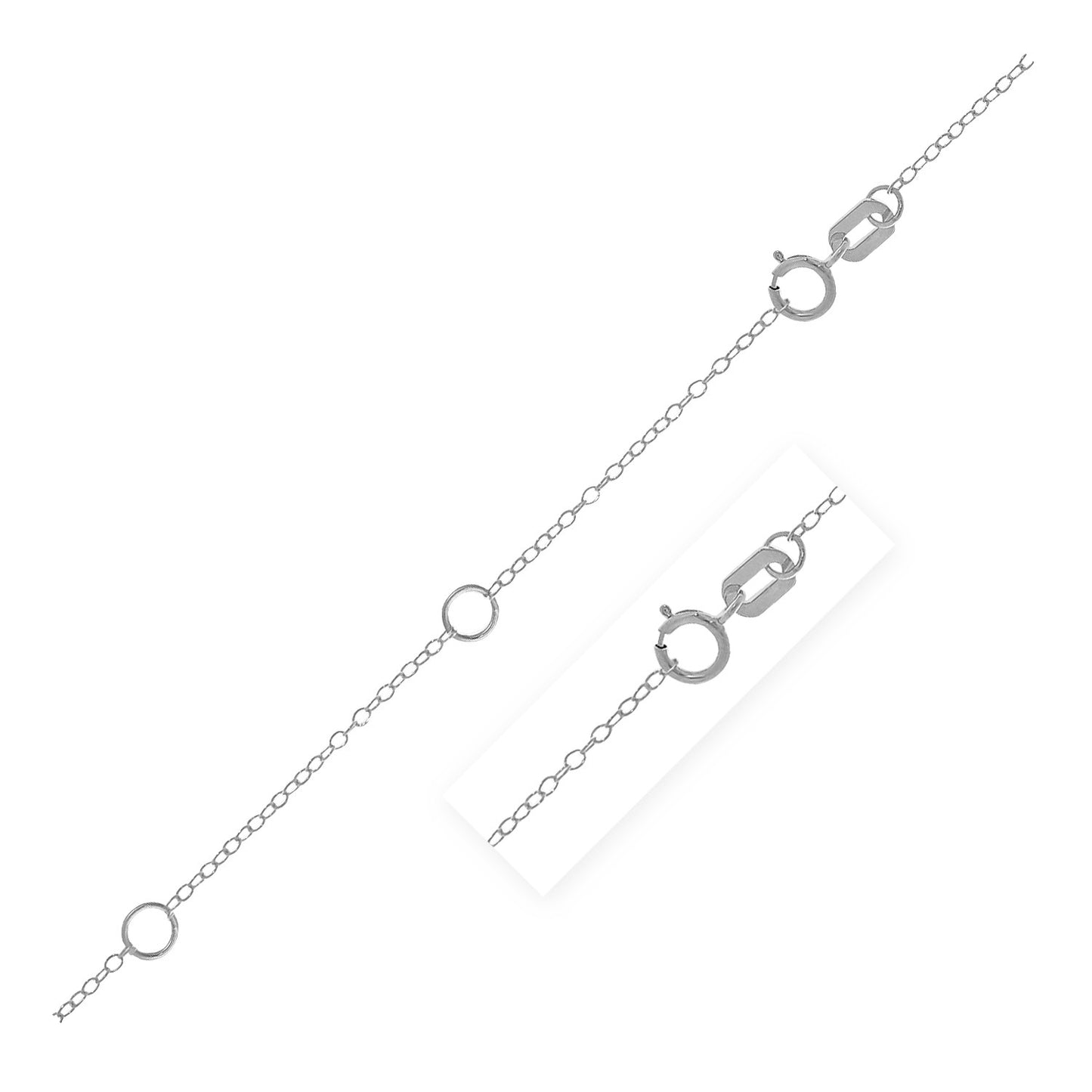 Double Extendable Piatto Chain in 14k White Gold (1.2mm)-Teresa&#39;s Fashionista LLC