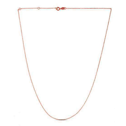 Double Extendable Diamond Cut Cable Chain in 14k Rose Gold (0.80mm)-Teresa&#39;s Fashionista LLC