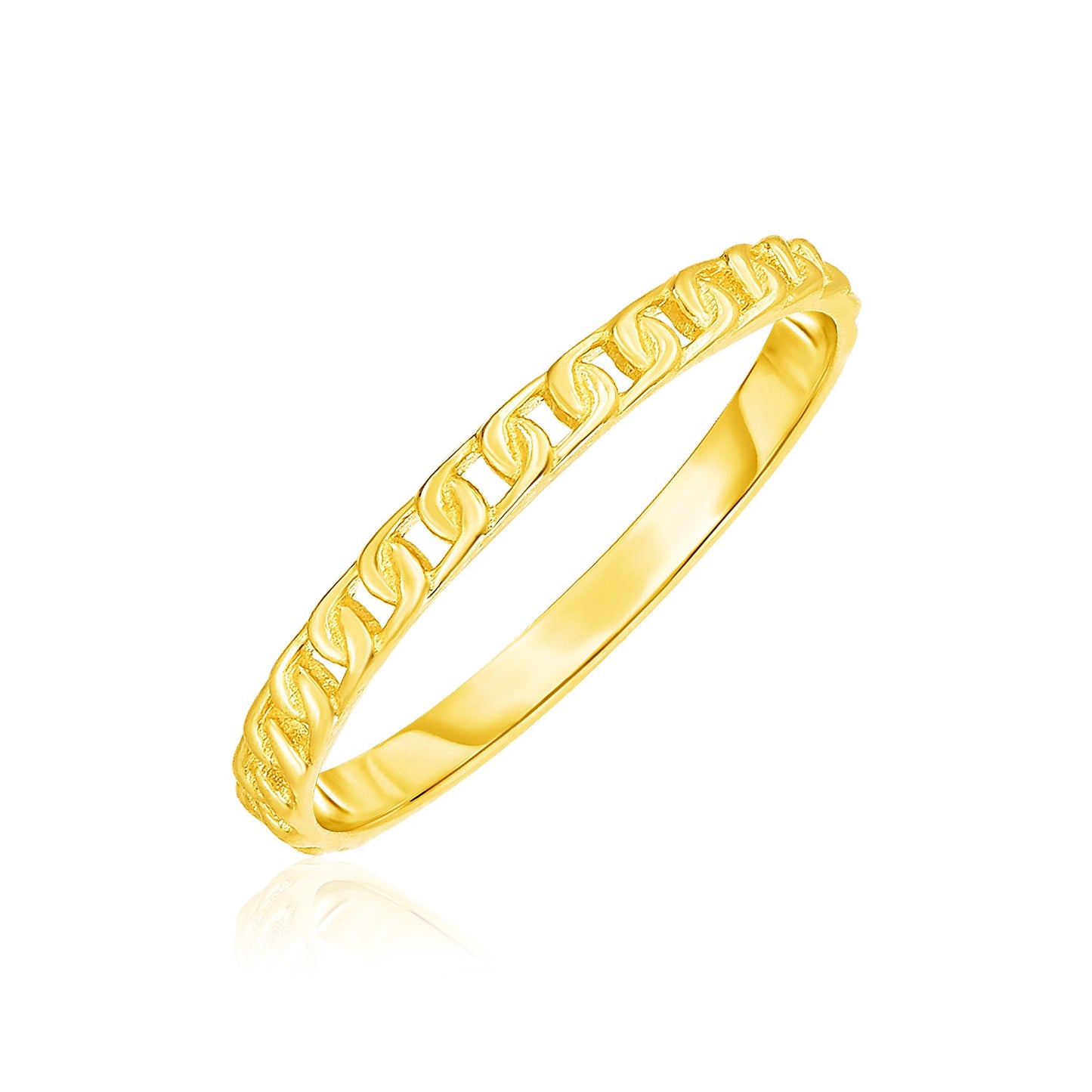 14k Yellow Gold Ring with Bead Texture-Teresa&#39;s Fashionista LLC