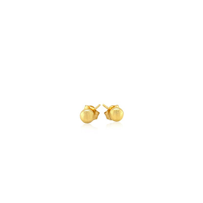 14k Yellow Gold Ball Style Stud Earrings (4.0 mm)-Teresa&#39;s Fashionista LLC