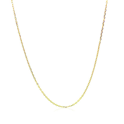 18k Yellow Gold Diamond Cut Cable Link Chain 0.8mm-Teresa&#39;s Fashionista LLC