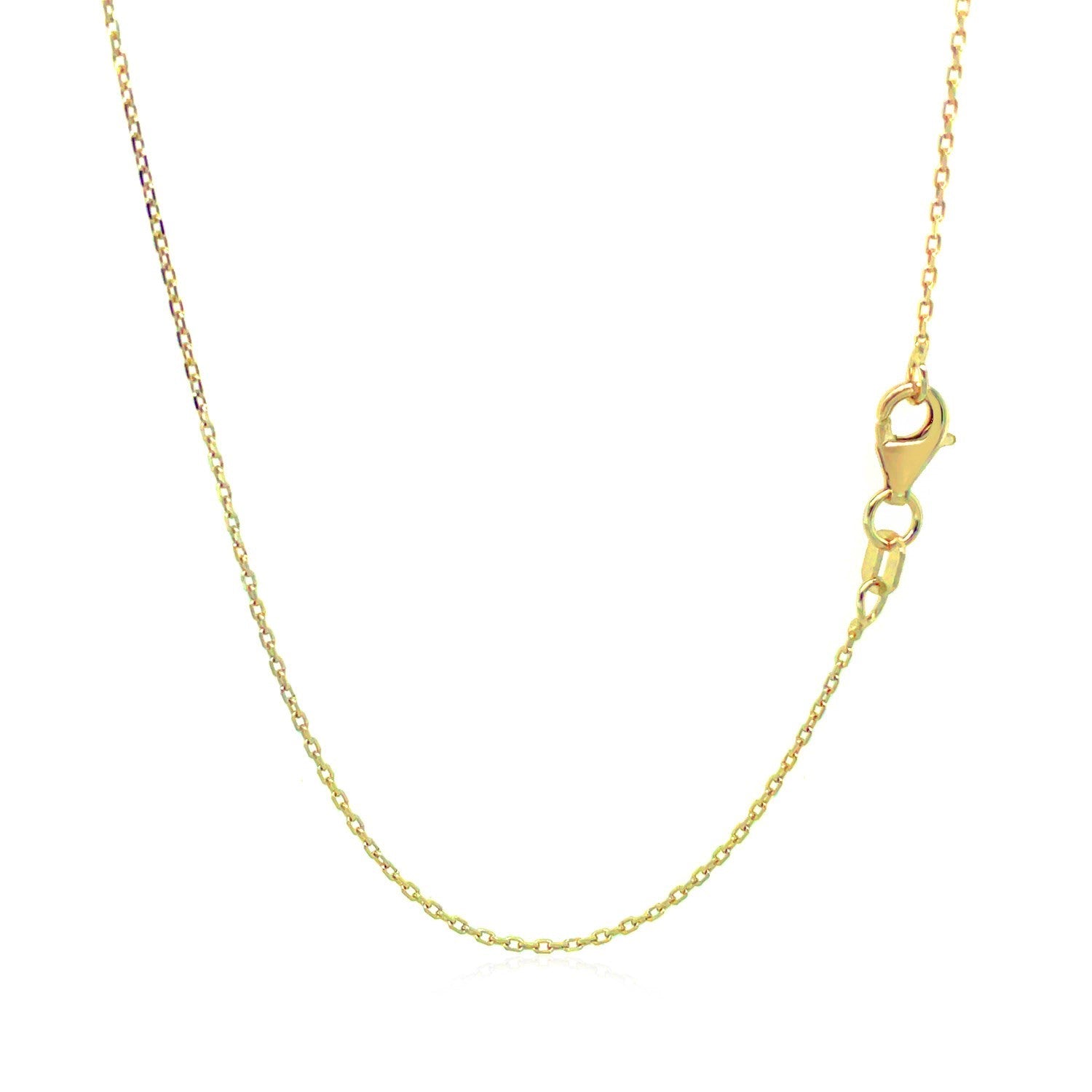 18k Yellow Gold Diamond Cut Cable Link Chain 0.8mm-Teresa&#39;s Fashionista LLC