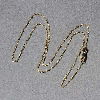 18k Yellow Gold Diamond Cut Cable Link Chain 0.8mm-Teresa&#39;s Fashionista LLC