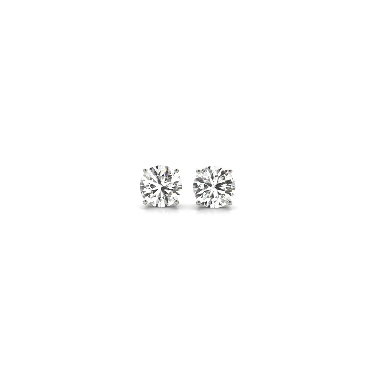 1/2 cttw Lab Grown Round Diamond Stud Earrings 14k White Gold (G/VS2)-Teresa&#39;s Fashionista LLC