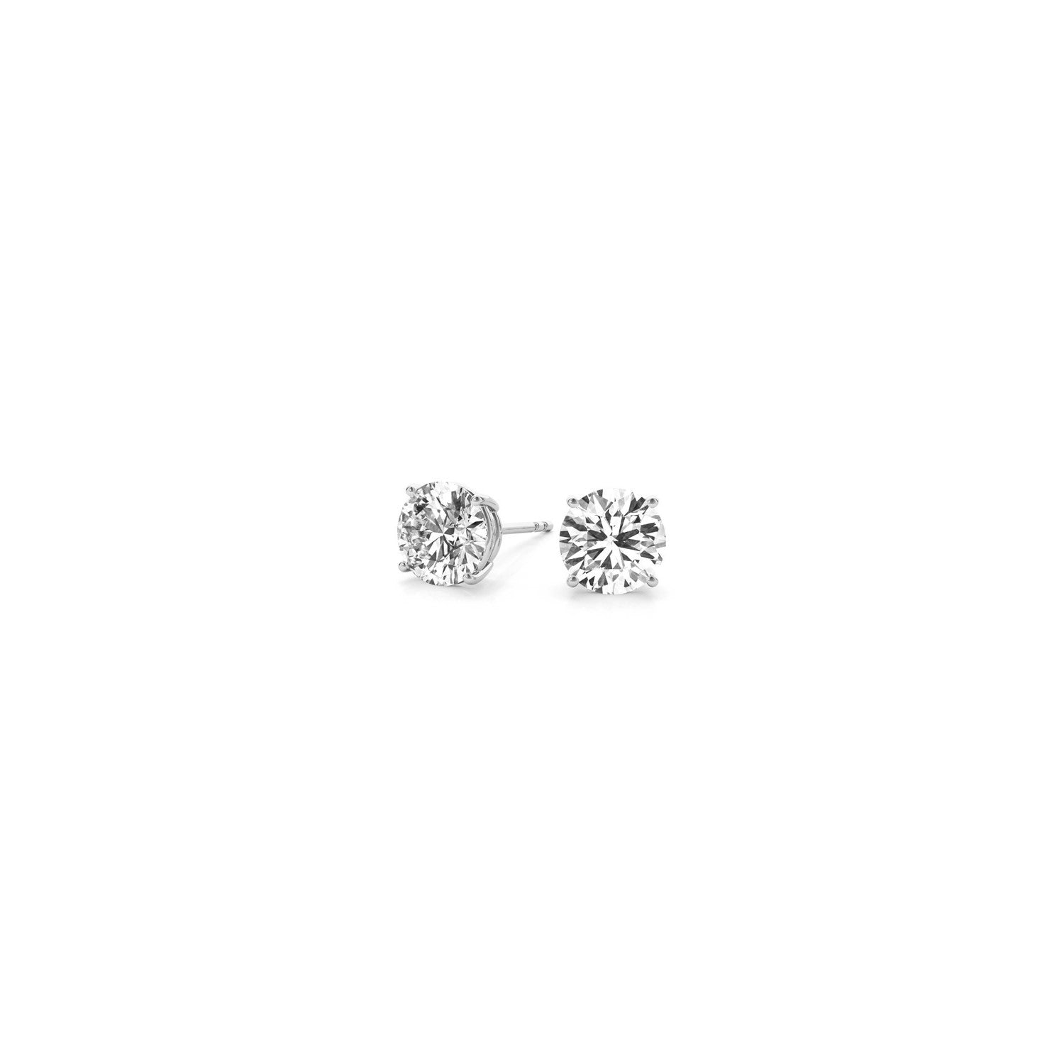 1/2 cttw Lab Grown Round Diamond Stud Earrings 14k White Gold (G/VS2)-Teresa&#39;s Fashionista LLC