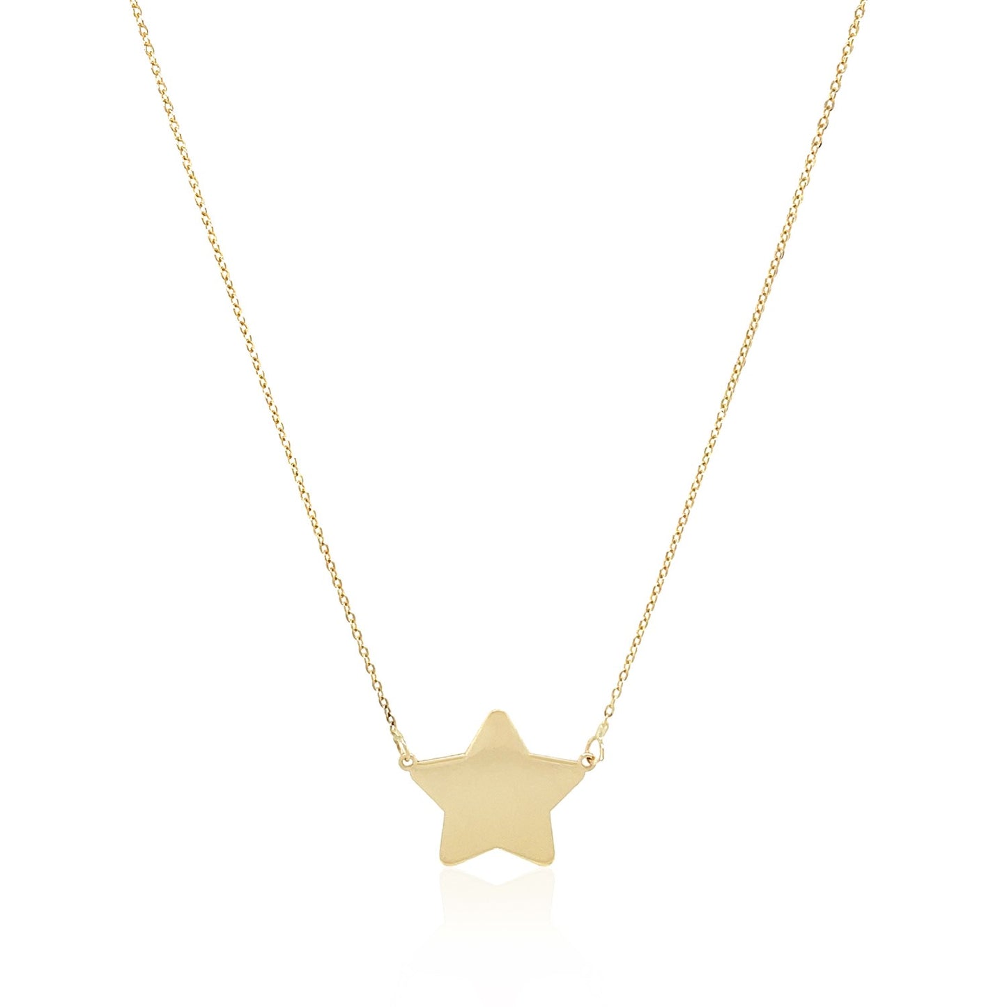 14k Yellow Gold Necklace with Five Pointed Star-Teresa&#39;s Fashionista LLC