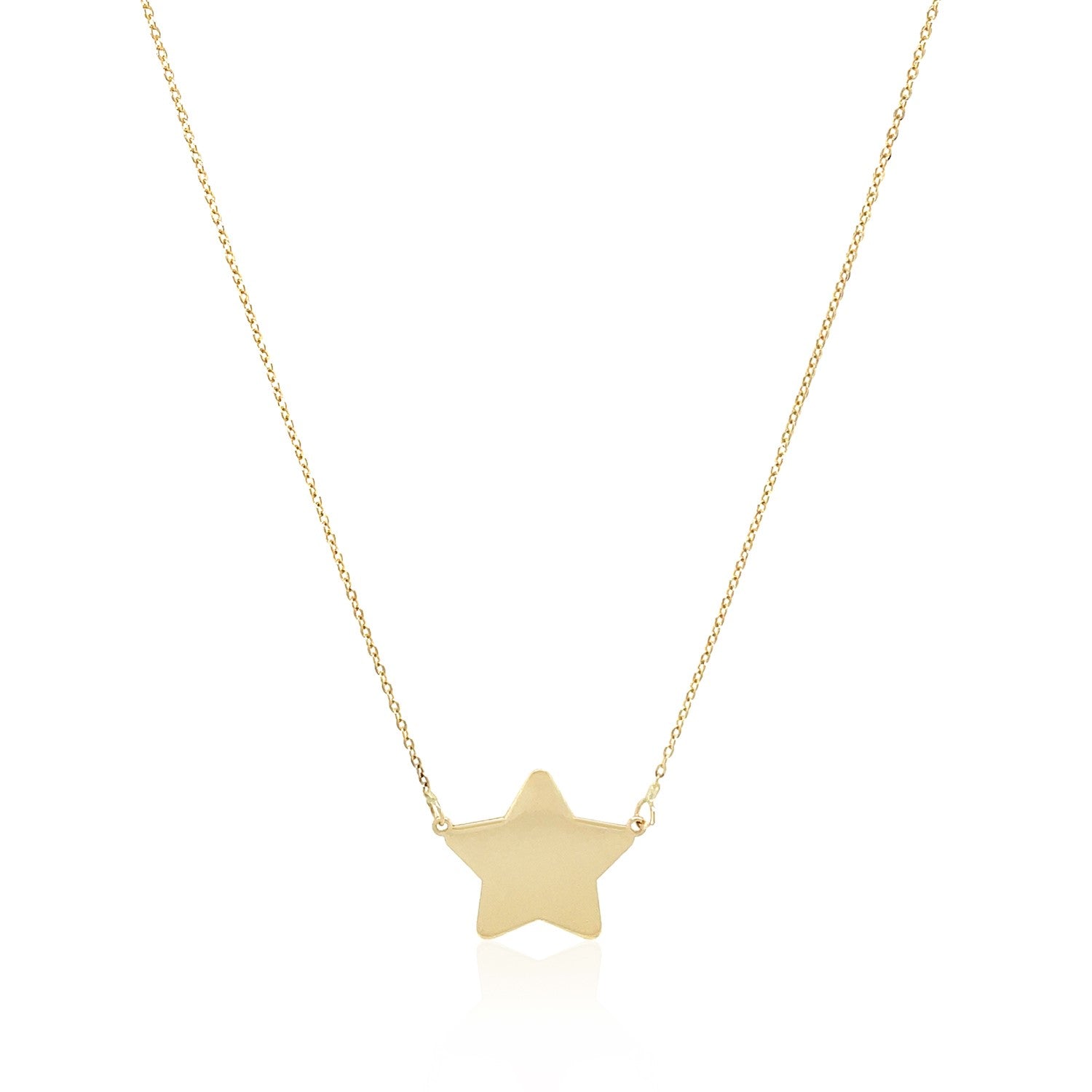 14k Yellow Gold Necklace with Five Pointed Star-Teresa&#39;s Fashionista LLC