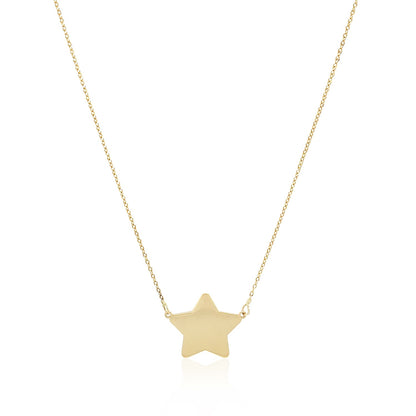 14k Yellow Gold Necklace with Five Pointed Star-Teresa&#39;s Fashionista LLC