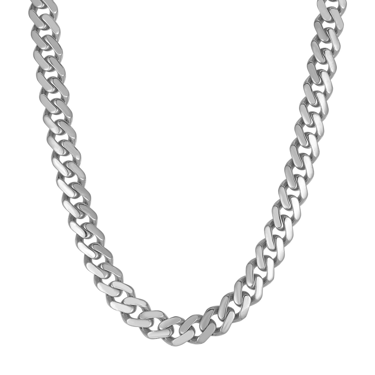 14k White Gold 22 inch Polished Curb Chain Necklace-Teresa&#39;s Fashionista LLC