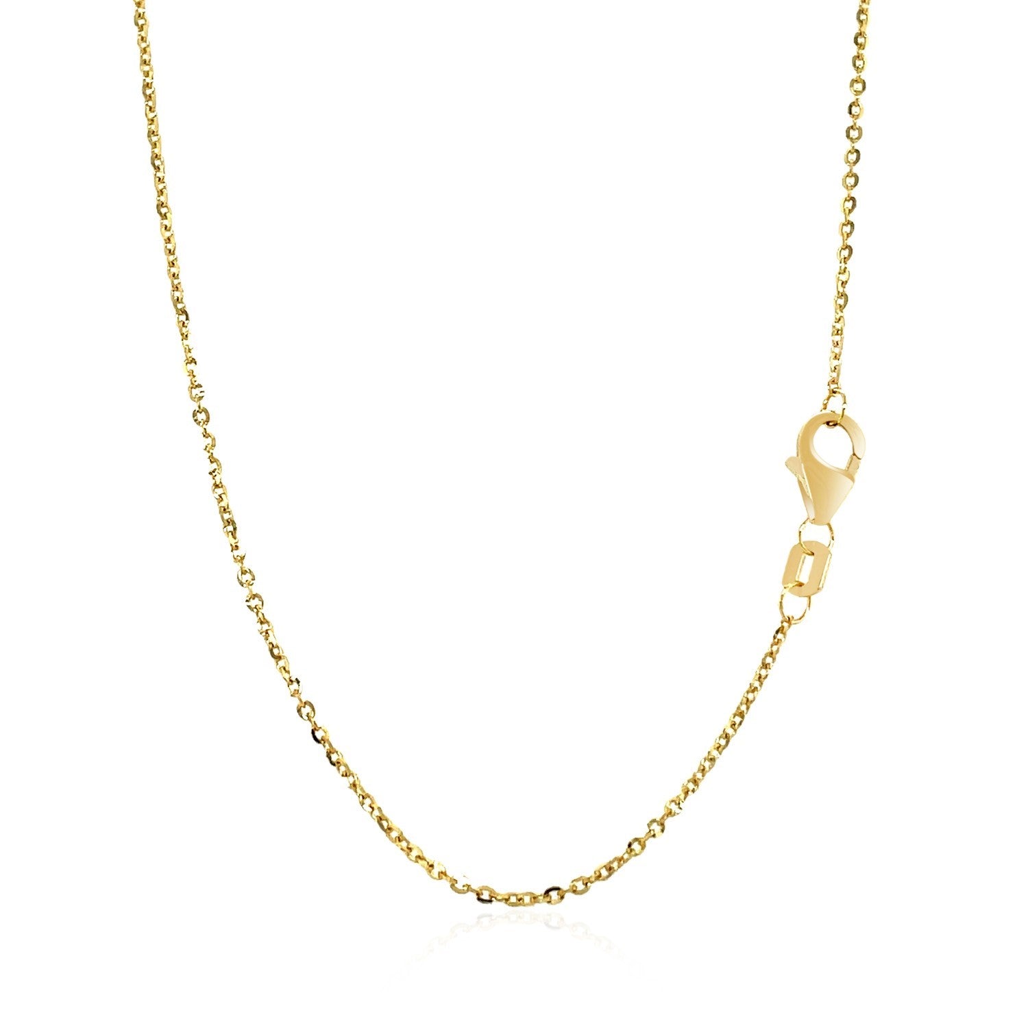 14k Yellow Gold Chain Necklace with a Shiny Flat Bar-Teresa&#39;s Fashionista LLC