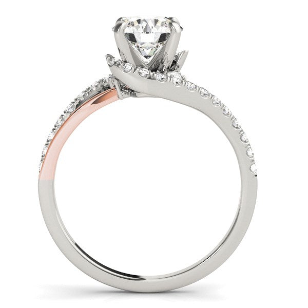 14k White And Rose Gold Bypass Shank Diamond Engagement Ring (1 1/3 cttw)-Teresa&#39;s Fashionista LLC