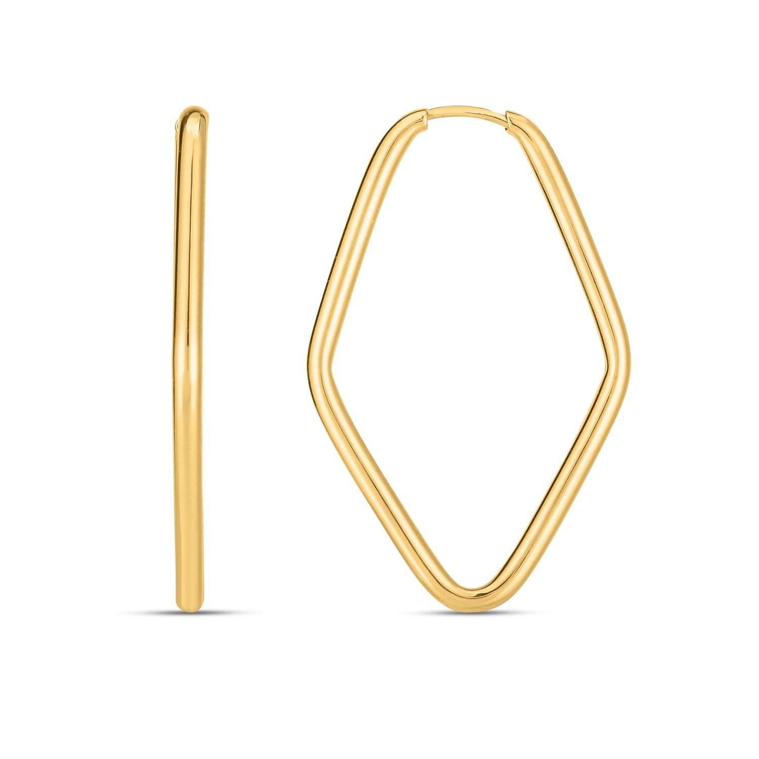 14k Yellow Gold Endless Marquise Hoops-Teresa&#39;s Fashionista LLC