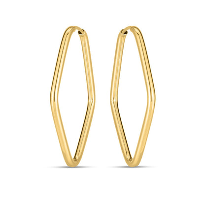 14k Yellow Gold Endless Marquise Hoops-Teresa&#39;s Fashionista LLC