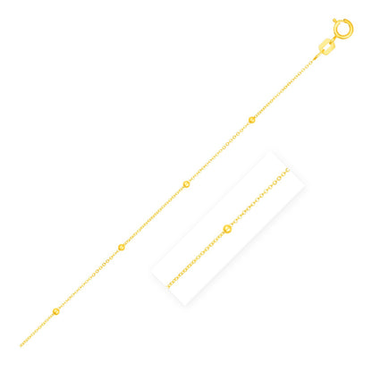 Bead Links Saturn Chain in 14k Yellow Gold (3.5mm)-Teresa&#39;s Fashionista LLC