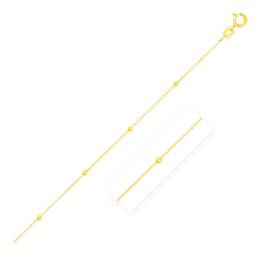 Bead Links Saturn Chain in 14k Yellow Gold (3.5mm)-Teresa&#39;s Fashionista LLC