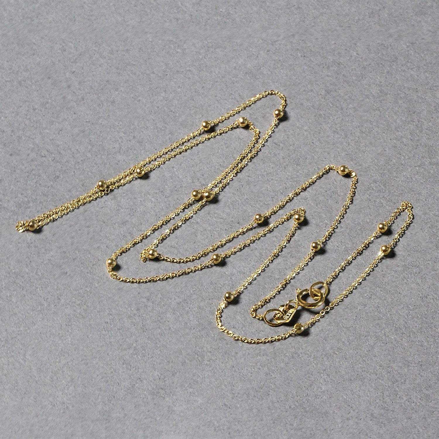 Bead Links Saturn Chain in 14k Yellow Gold (3.5mm)-Teresa&#39;s Fashionista LLC