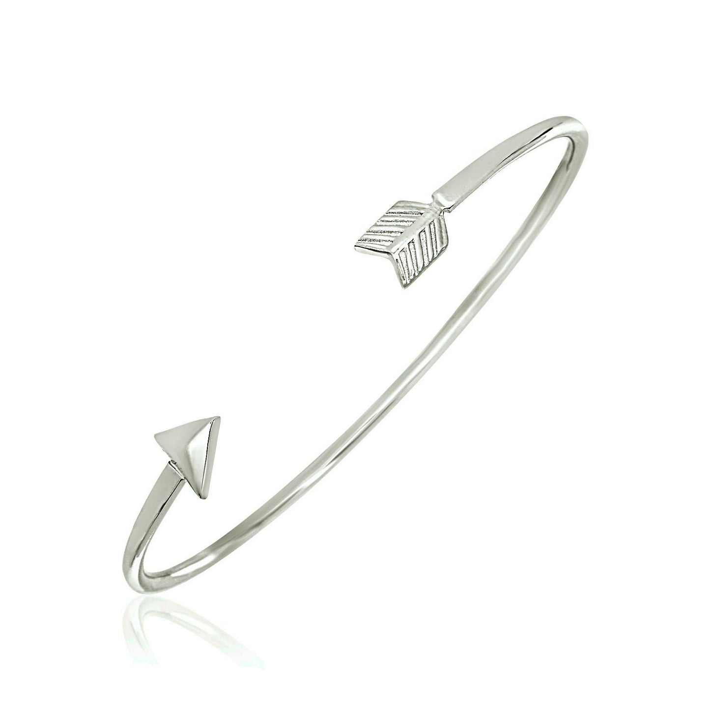 Sterling Silver Polished Arrow Cuff Bangle-Teresa&#39;s Fashionista LLC