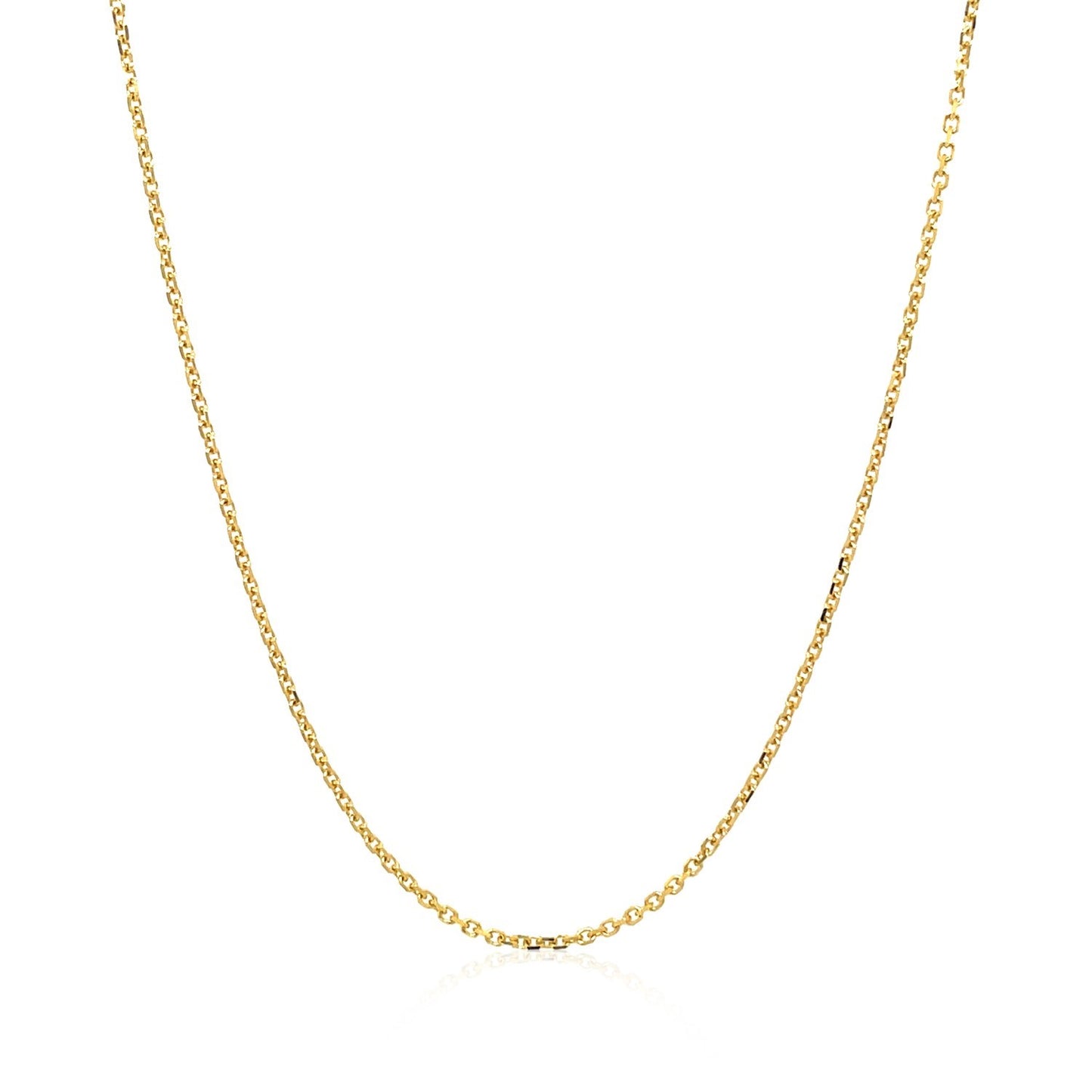 18k Yellow Gold Diamond Cut Cable Link Chain 1.1mm-Teresa&#39;s Fashionista LLC